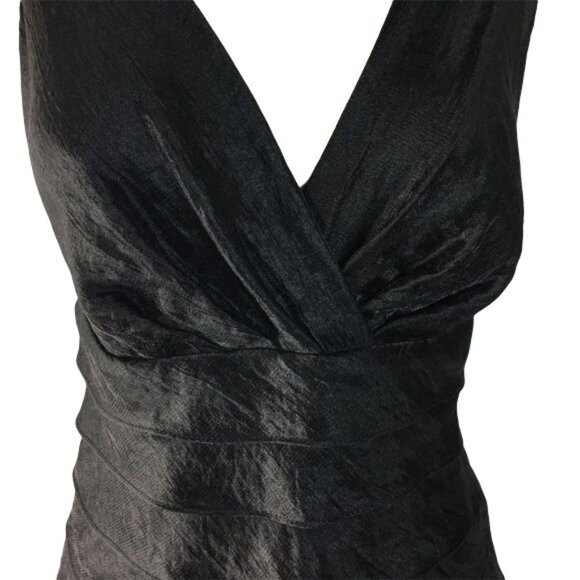 London Times Black Tiered Party Evening Cocktail Dress Bodycon Size 8 P u - Picture 3 of 5